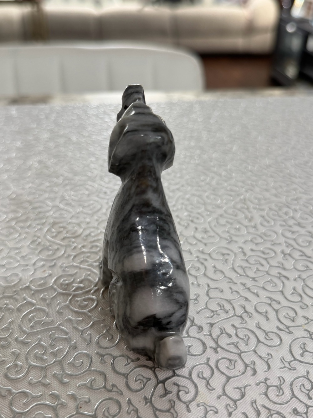 Hand Carved Marble Miniature Dog Figurine - Picture 4 of 7